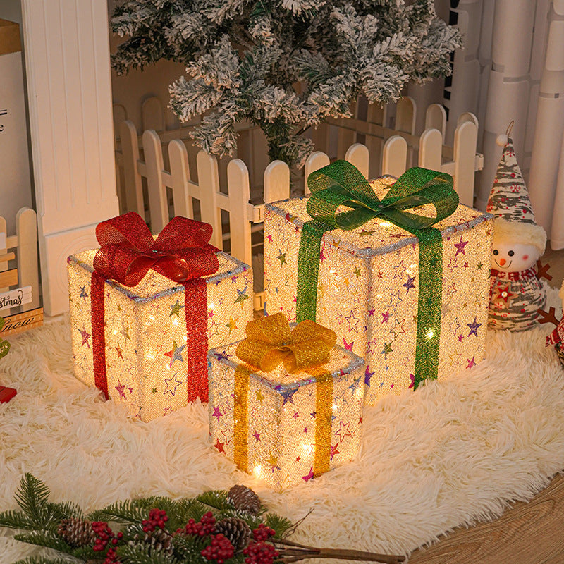 Lighted Outdoor Christmas Gift Boxes