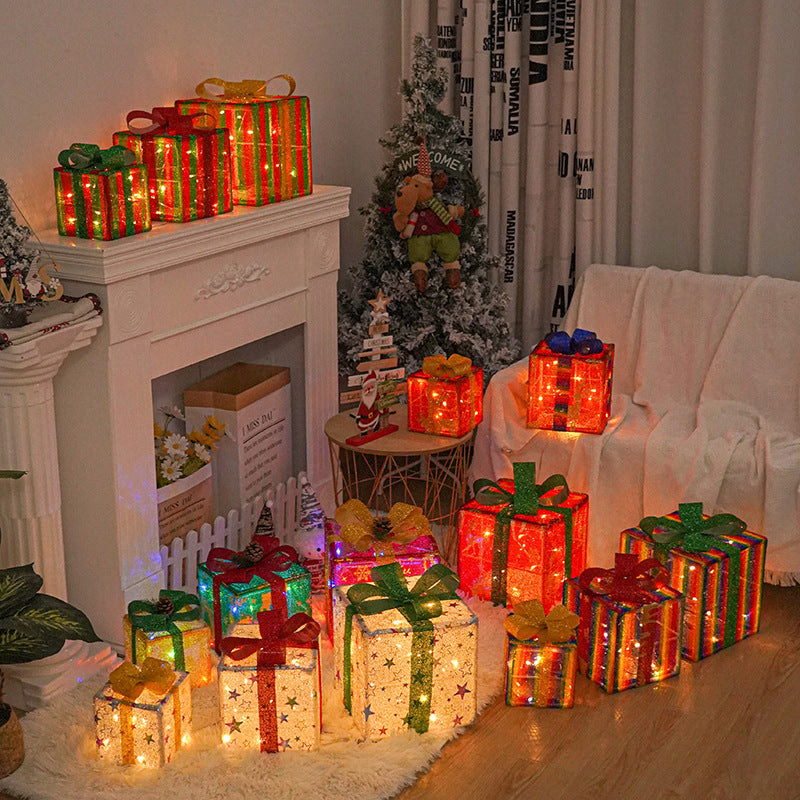 Lighted Outdoor Christmas Gift Boxes