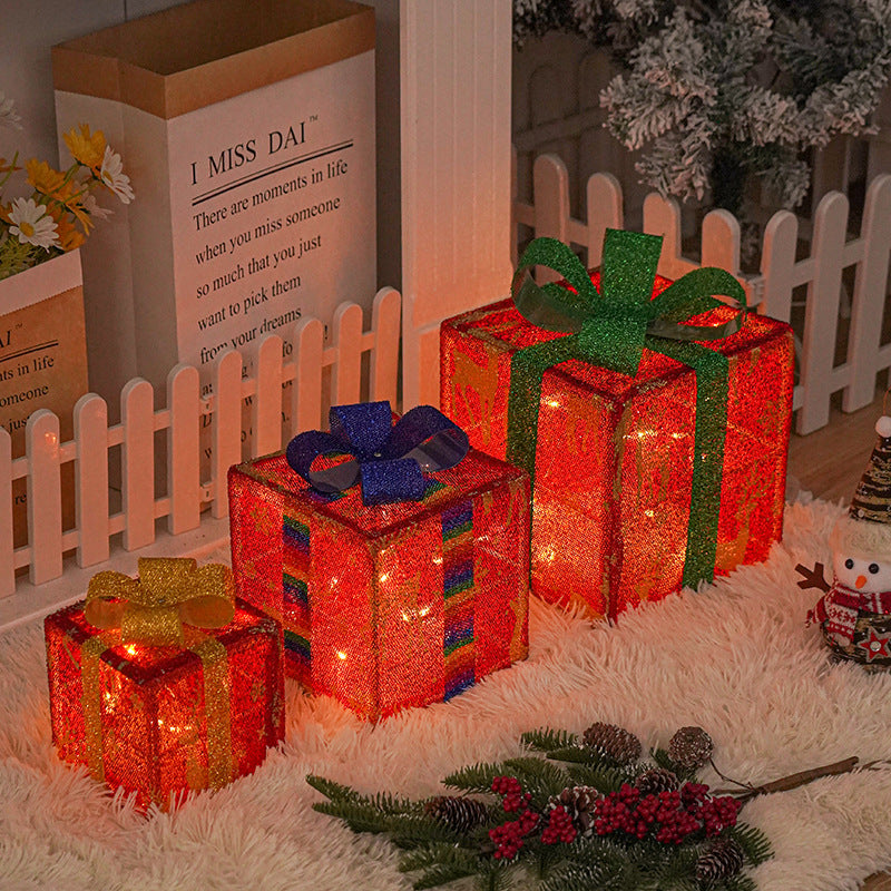 Lighted Outdoor Christmas Gift Boxes