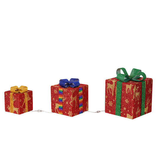 Lighted Outdoor Christmas Gift Boxes