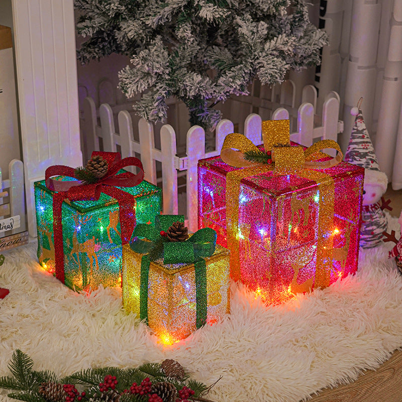 Lighted Outdoor Christmas Gift Boxes